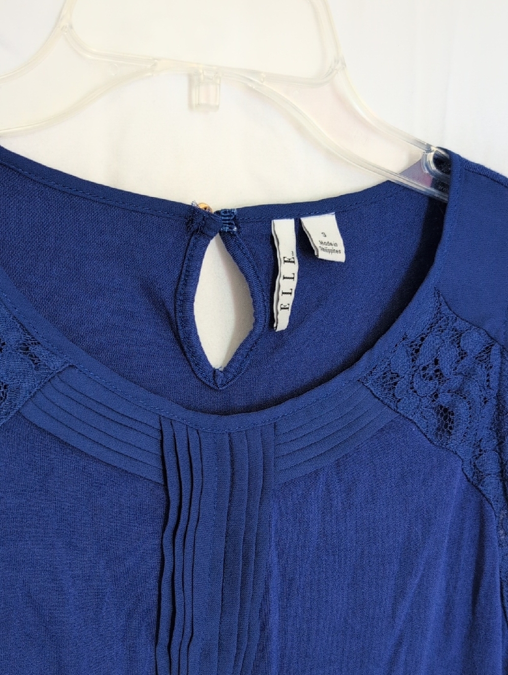 Elle Royal Blue Lace-Trim Sleeveless Top S
